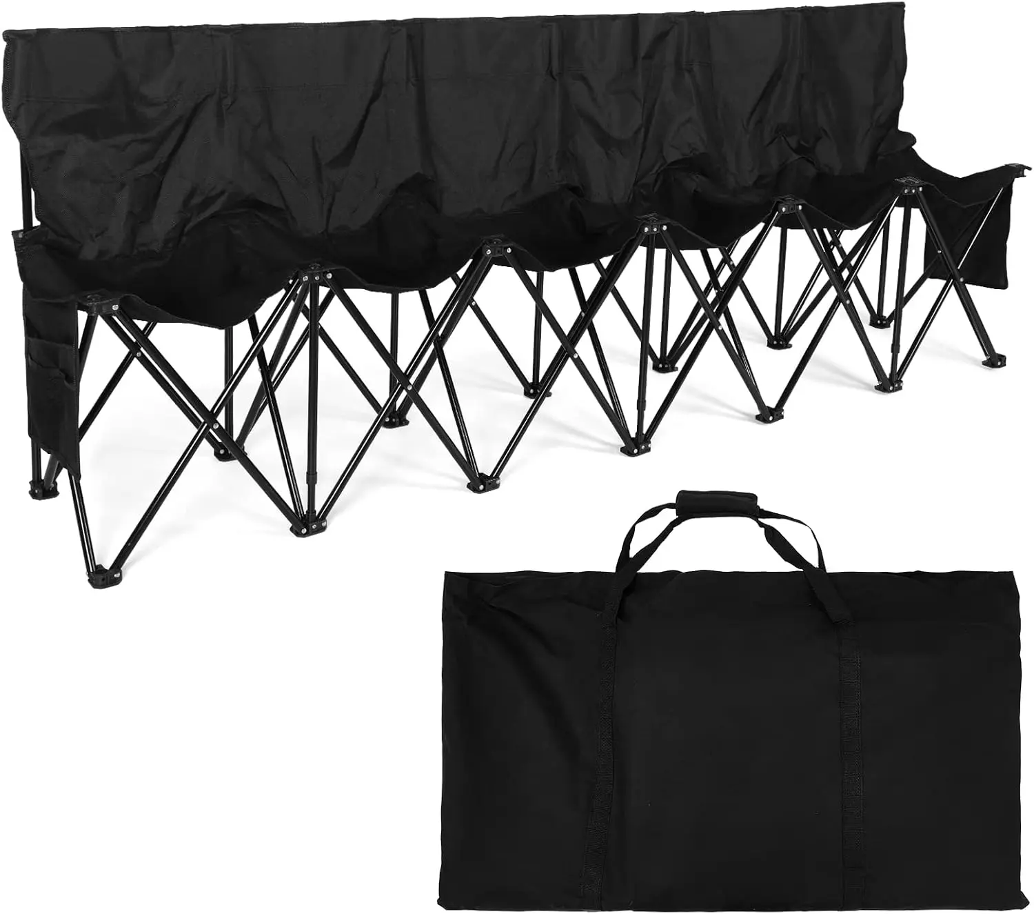 Kigley 6 Seats Folding Soccer Bench Chair